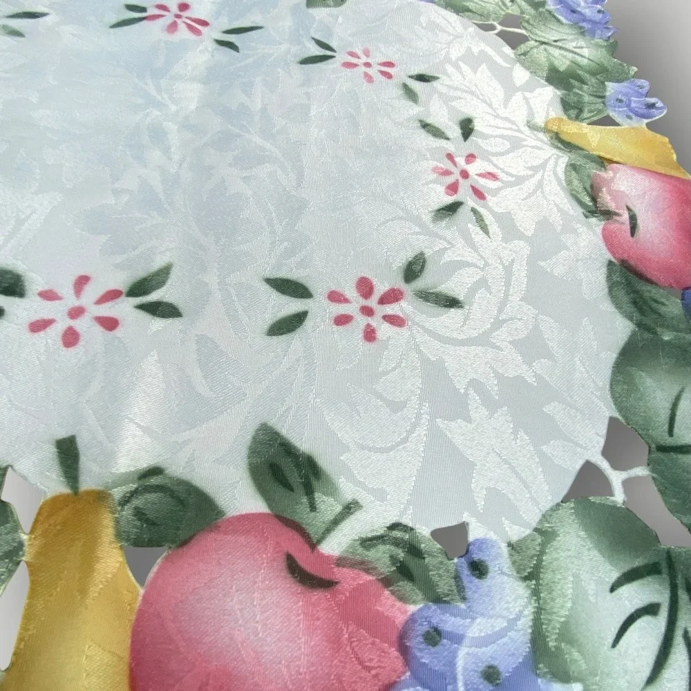 Fruit Table Runner Damask Jacquard Farmhouse Cottagecore Table Linen Y2K